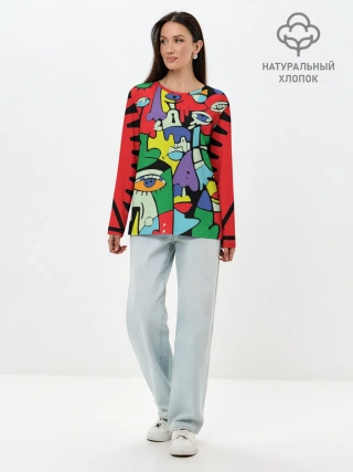 Лонгслив женский. Хлопок / MNOGOLICE