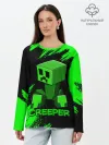 Лонгслив женский. Хлопок / MINECRAFT CREEPER