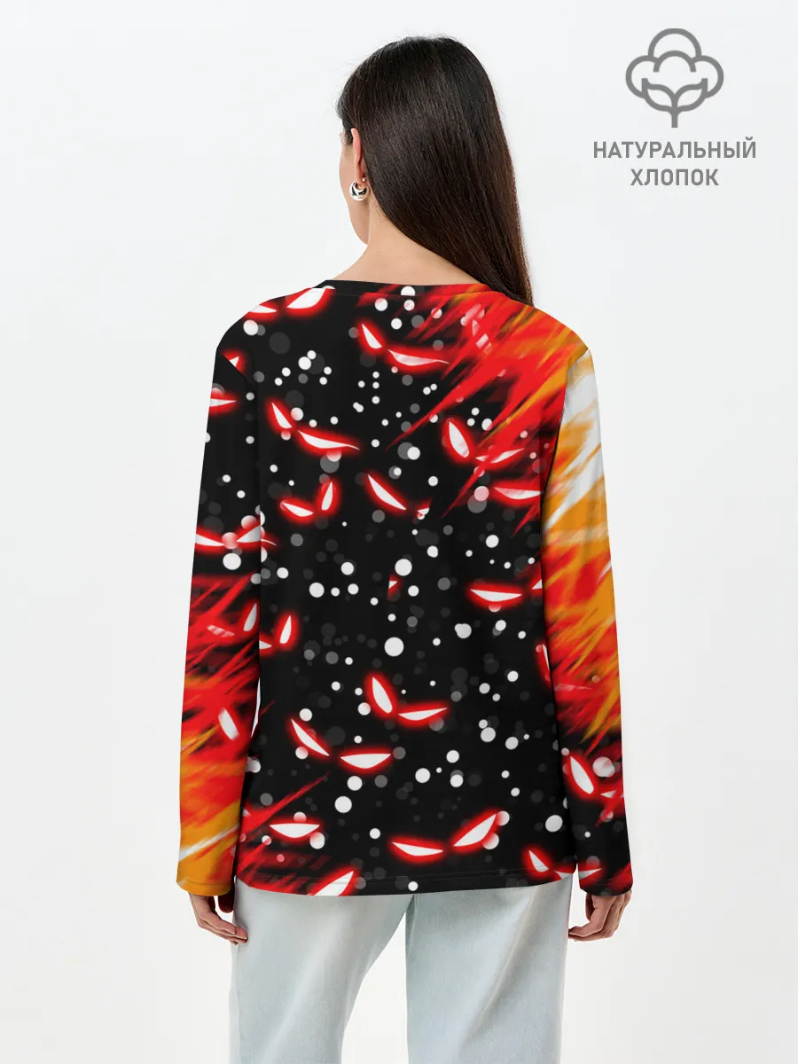 Лонгслив женский. Хлопок / HAZBIN HOTEL НОВОГОДНИЙ.