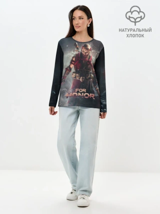 Лонгслив женский. Хлопок / Shadows of the Hitokiri art