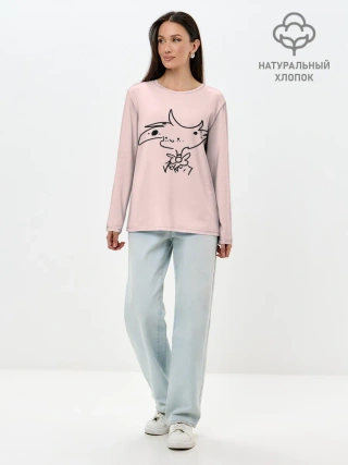 Лонгслив женский. Хлопок / Отель Хазбин