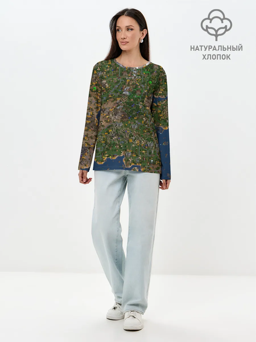 Лонгслив женский. Хлопок / Карта в Heroes 3