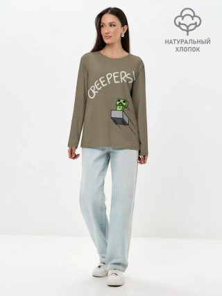 Лонгслив женский. Хлопок / MINECRAFT