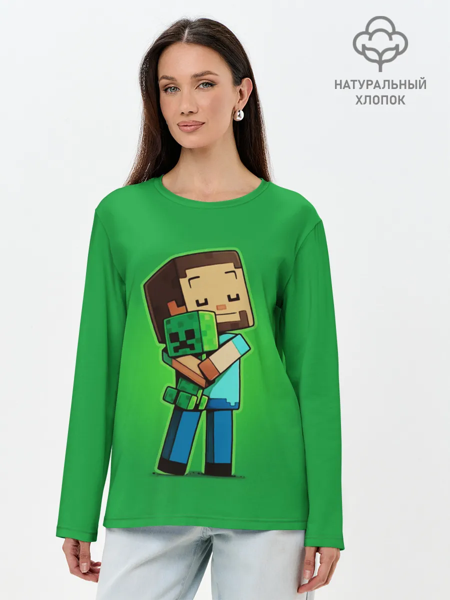 Лонгслив женский. Хлопок / MINECRAFT