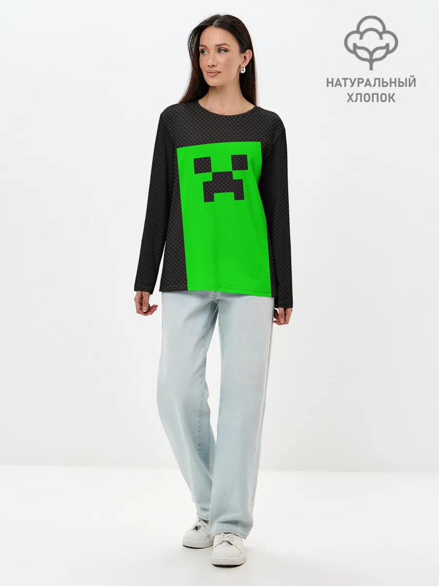 Лонгслив женский. Хлопок / MINECRAFT