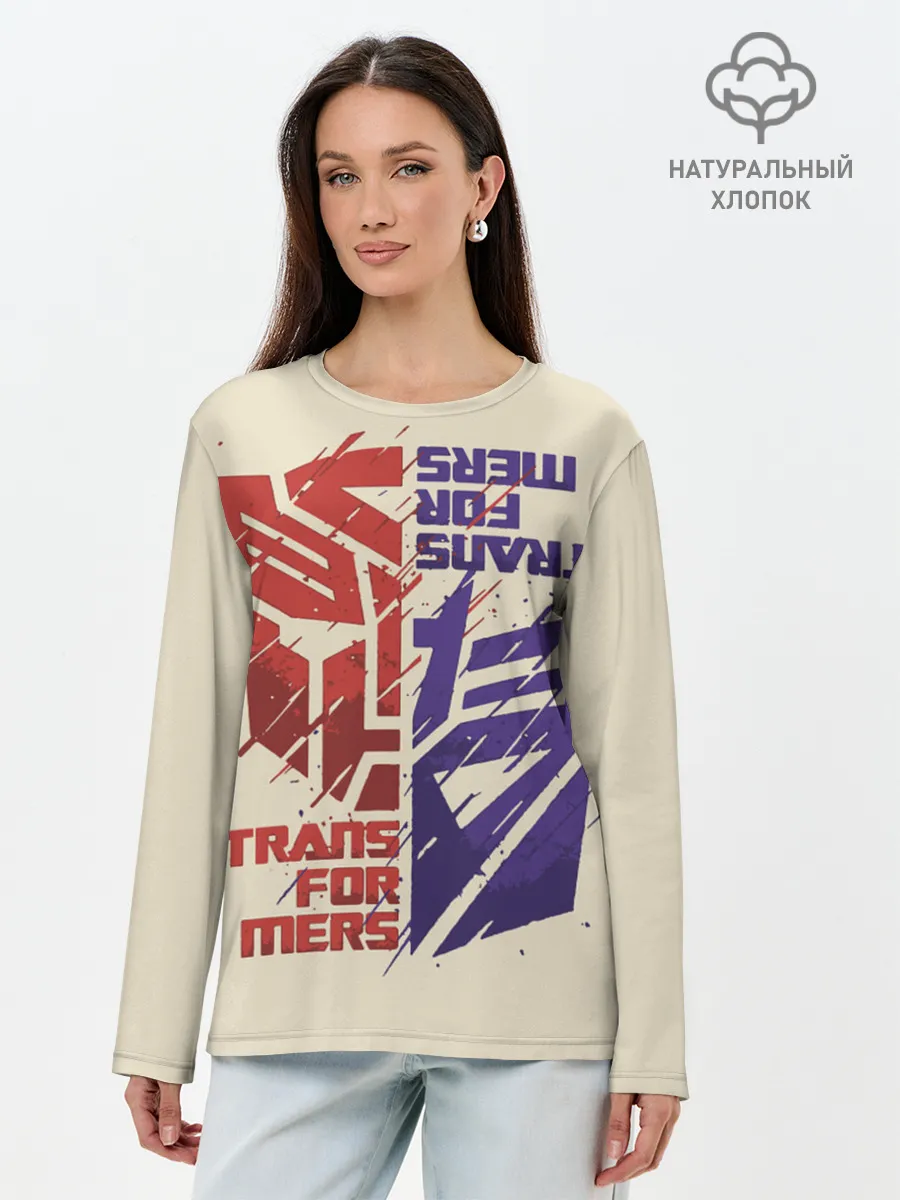 Лонгслив женский. Хлопок / Transformers