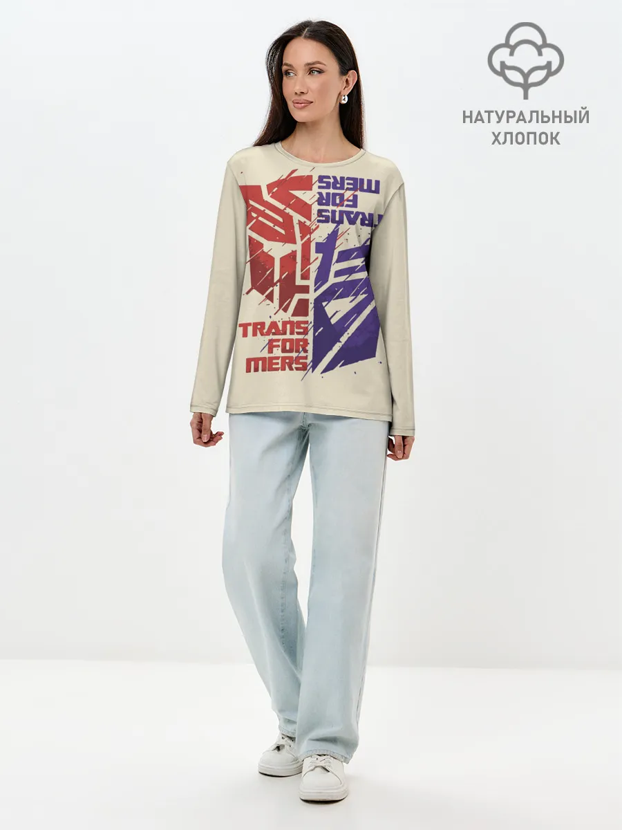 Лонгслив женский. Хлопок / Transformers