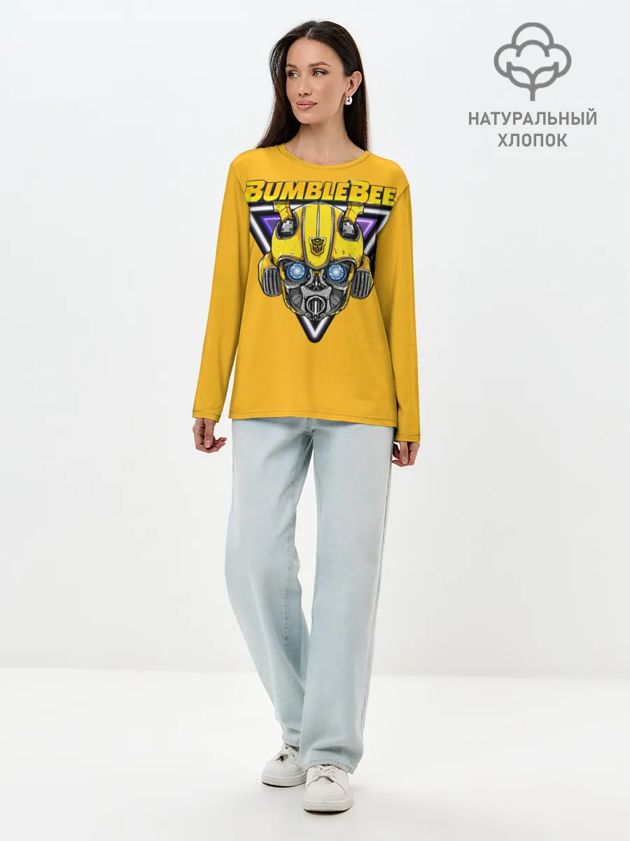 Лонгслив женский. Хлопок / Трансформеры Bumblebee