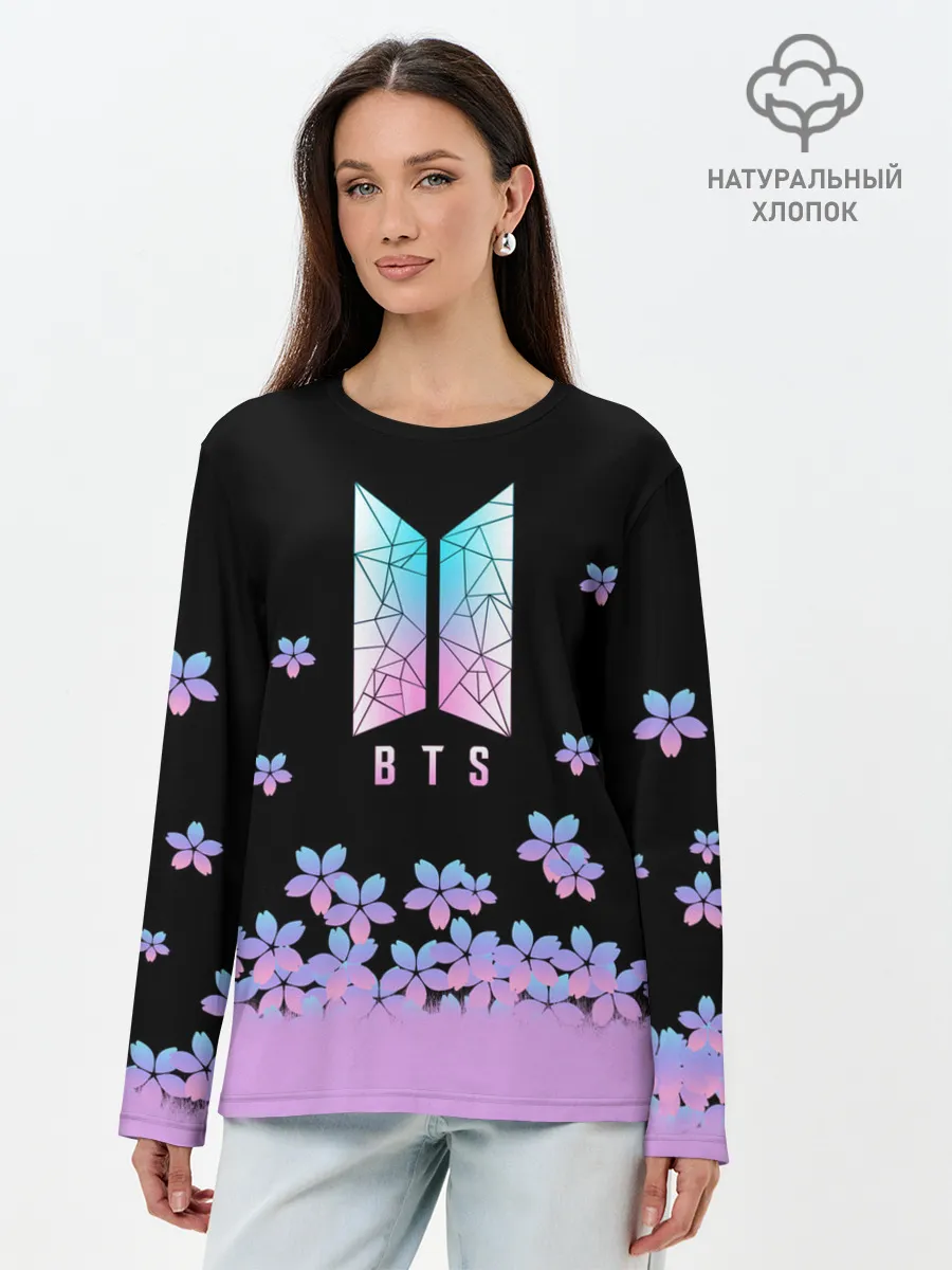 Лонгслив женский. Хлопок / BTS.