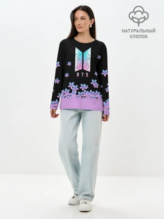Лонгслив женский. Хлопок / BTS.