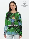 Лонгслив женский. Хлопок / Minecraft / Майнкрафт