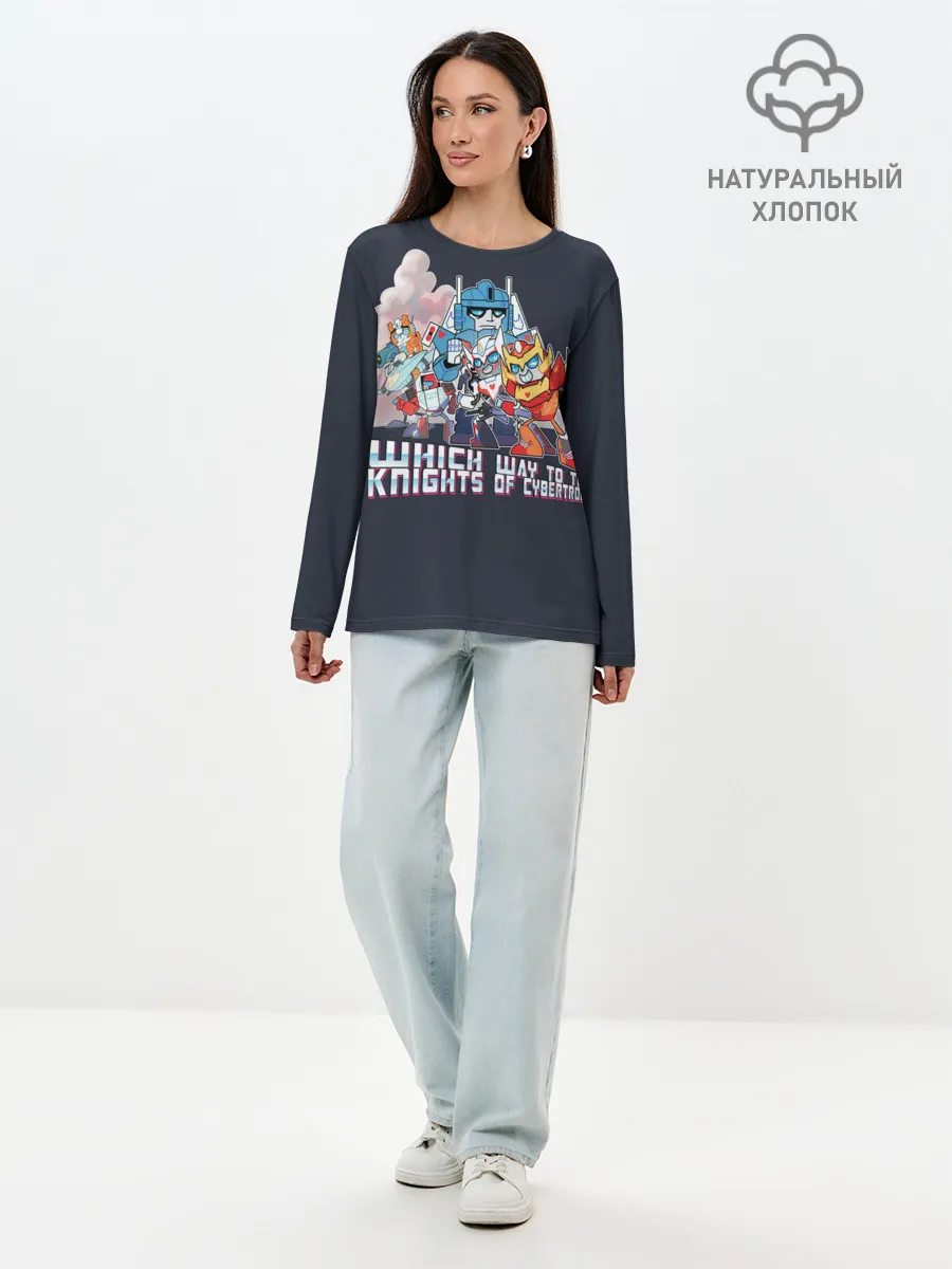 Лонгслив женский. Хлопок / Трансформеры