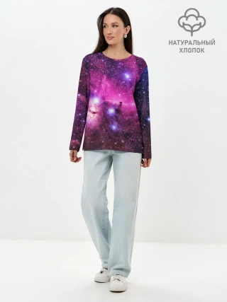 Лонгслив женский. Хлопок / КОСМОС