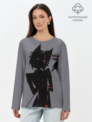 Лонгслив женский. Хлопок / Отель Хазбин
