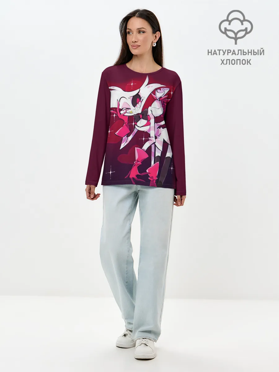 Лонгслив женский. Хлопок / Отель Хазбин