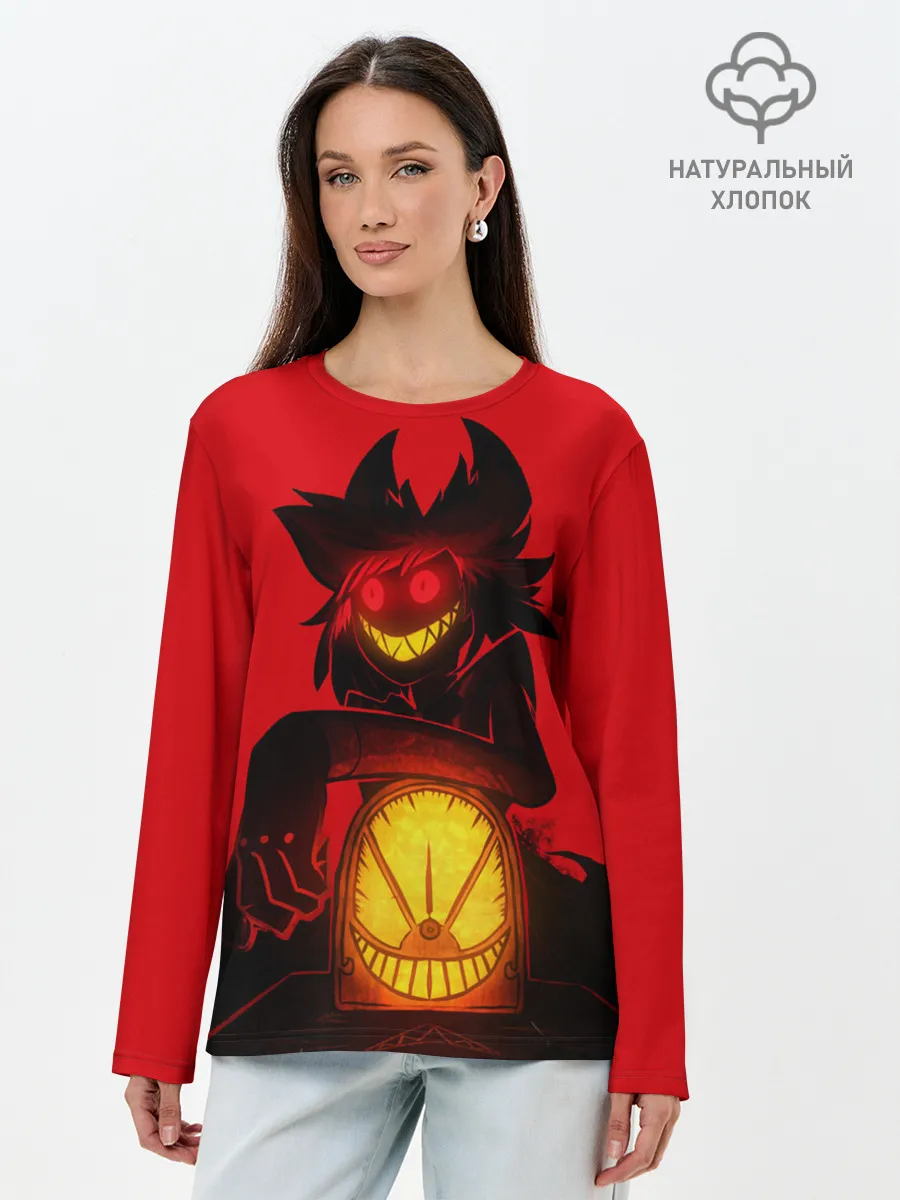 Лонгслив женский. Хлопок / Отель Хазбин