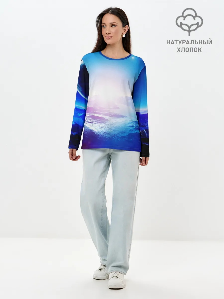 Лонгслив женский. Хлопок / ЛУНА