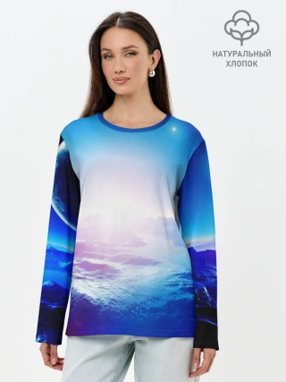 Лонгслив женский. Хлопок / ЛУНА