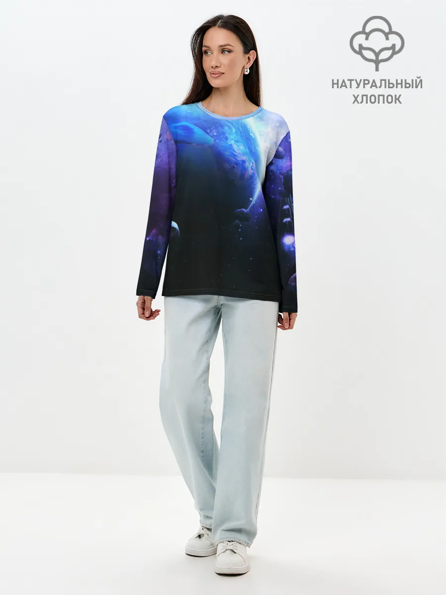 Лонгслив женский. Хлопок / ЗЕМЛЯ