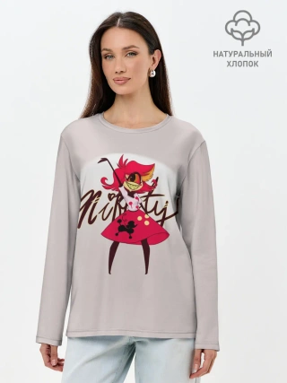 Лонгслив женский. Хлопок / Отель Хазбин