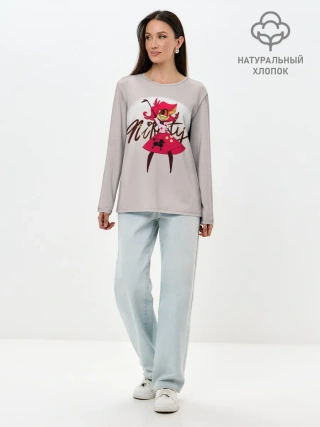 Лонгслив женский. Хлопок / Отель Хазбин