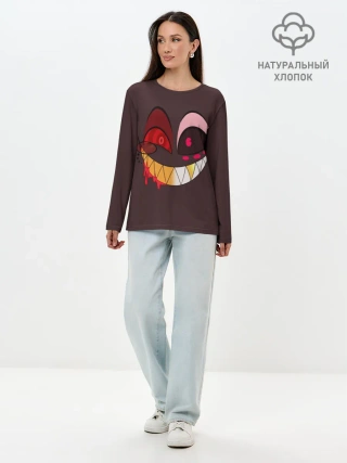 Лонгслив женский. Хлопок / Отель Хазбин