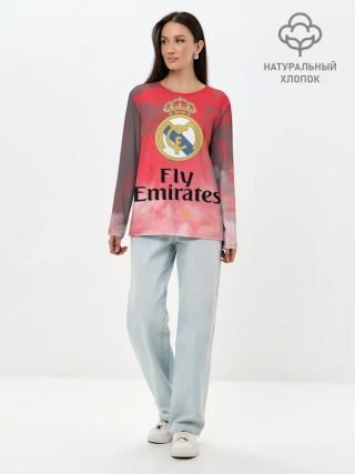 Лонгслив женский. Хлопок / Реал Мадрид