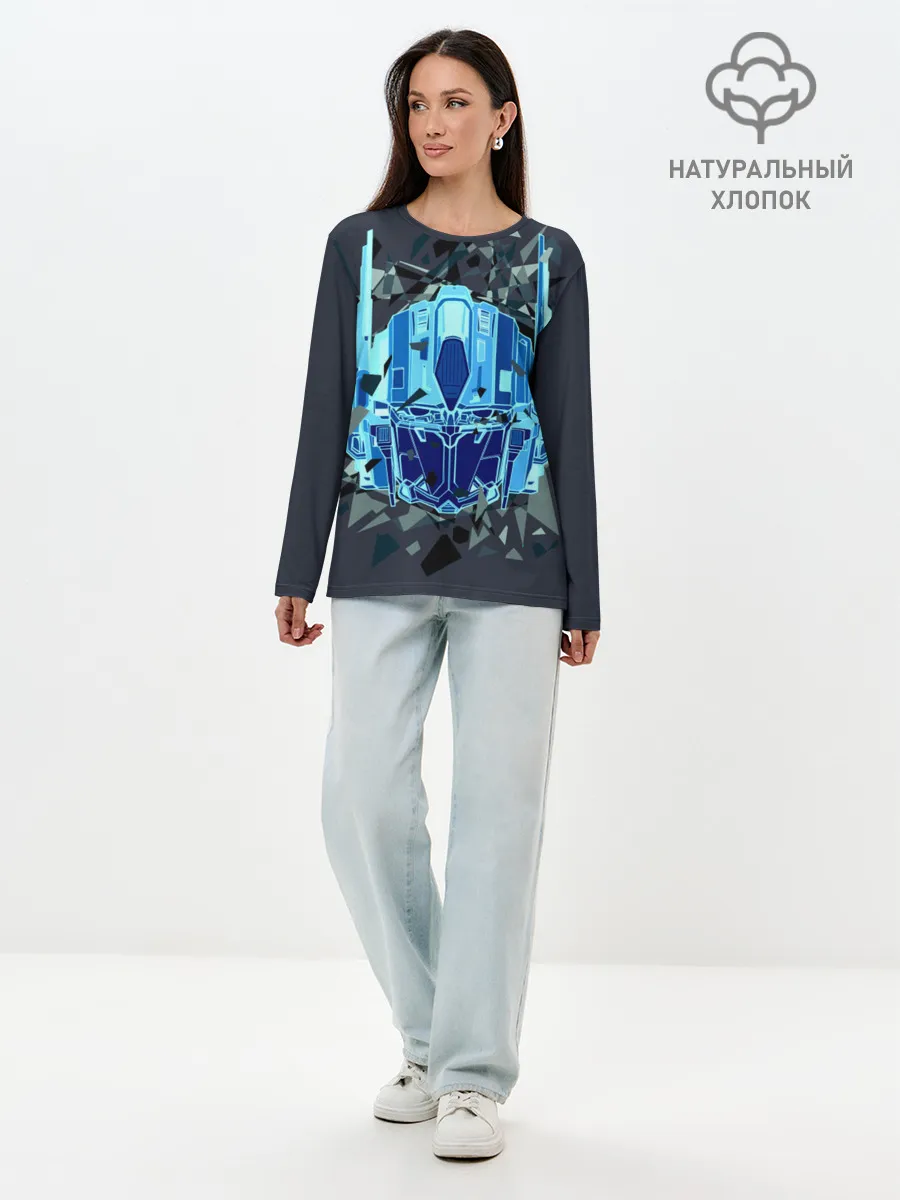 Лонгслив женский. Хлопок / Трансформеры