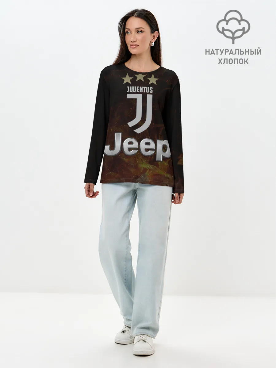 Лонгслив женский. Хлопок / Ювентус