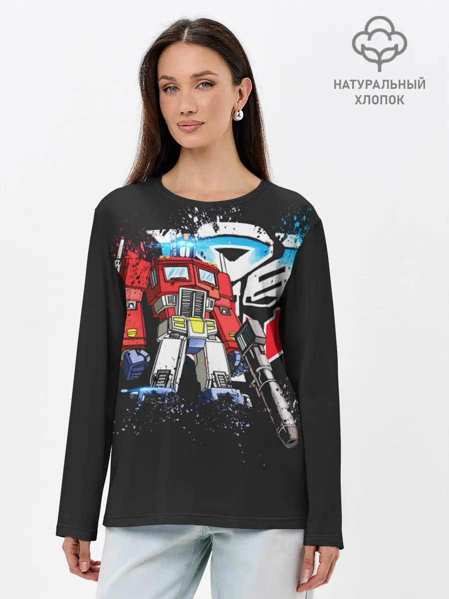 Лонгслив женский. Хлопок / Transformers