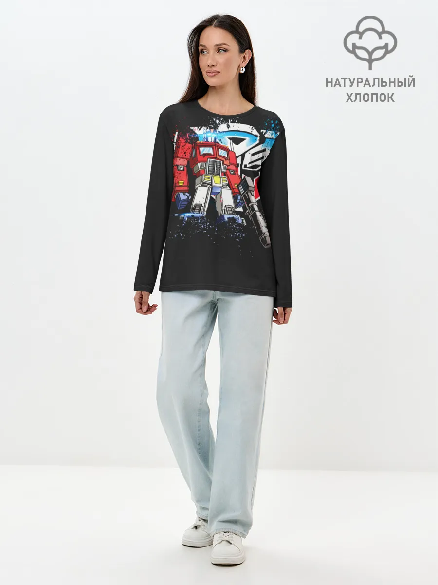 Лонгслив женский. Хлопок / Transformers