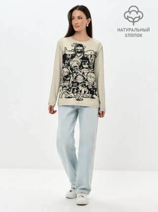 Лонгслив женский. Хлопок / герои One Piece