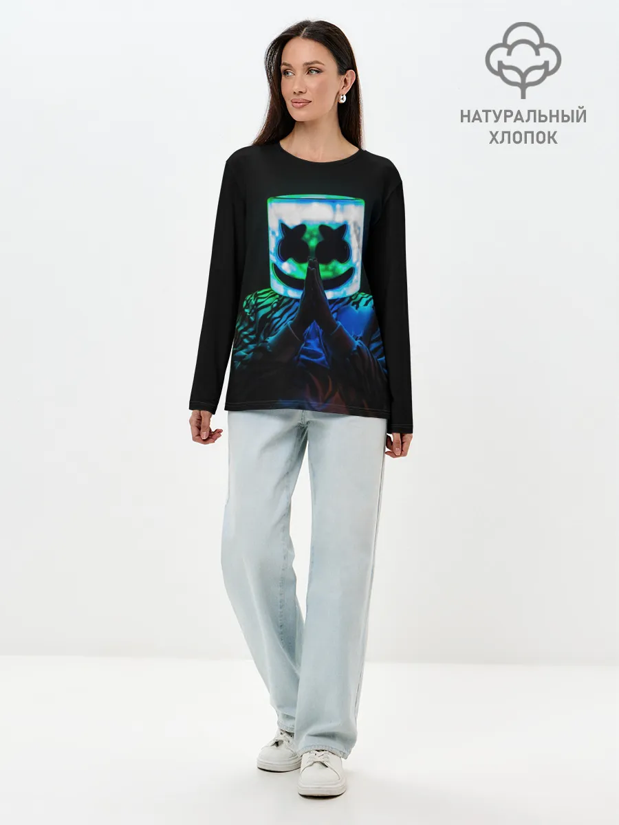 Лонгслив женский. Хлопок / Marshmello