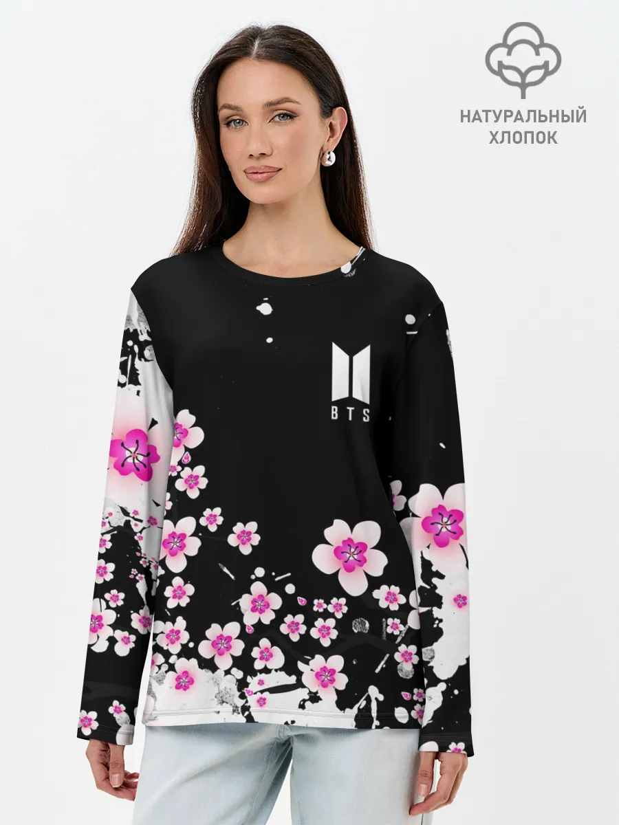 Лонгслив женский. Хлопок / BTS