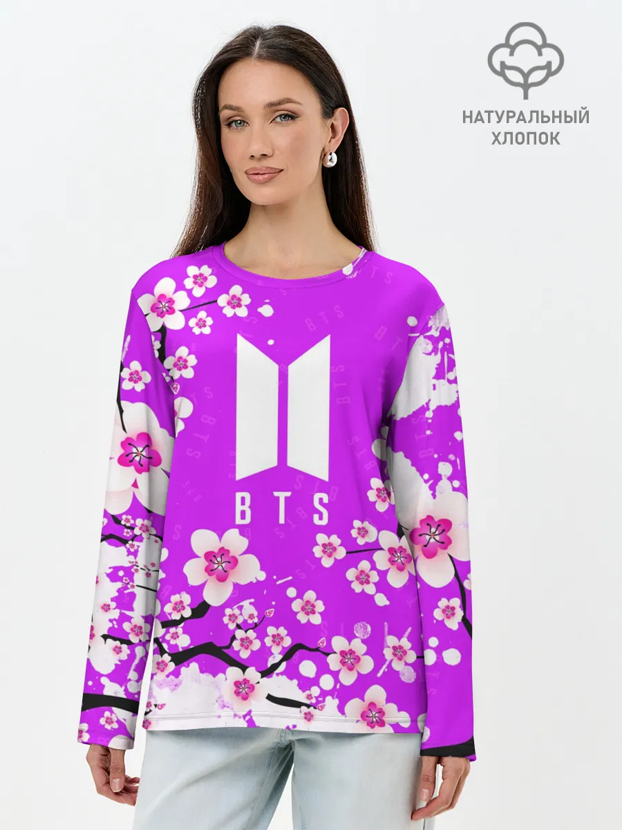 Лонгслив женский. Хлопок / BTS
