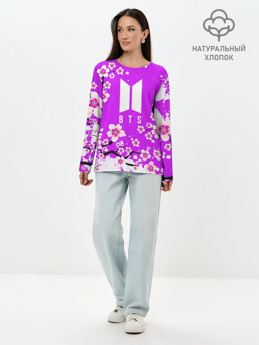 Лонгслив женский. Хлопок / BTS