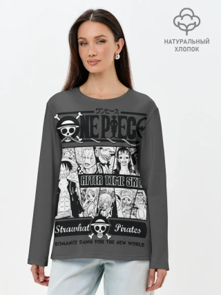Лонгслив женский. Хлопок / Манга One Piece
