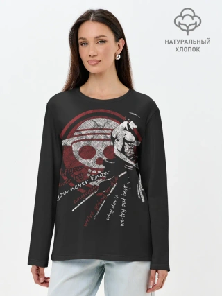 Лонгслив женский. Хлопок / самурай One Piece