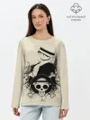 Лонгслив женский. Хлопок / шляпа и череп One Piece