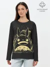 Лонгслив женский. Хлопок / Тоторо здоровается