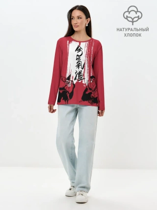Лонгслив женский. Хлопок / Айкидо
