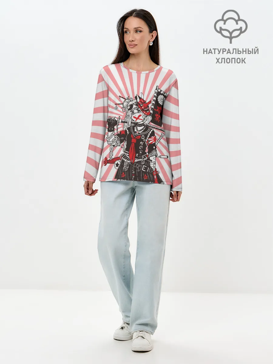 Лонгслив женский. Хлопок / Убийца розового солнца