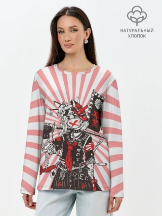 Лонгслив женский. Хлопок / Убийца розового солнца