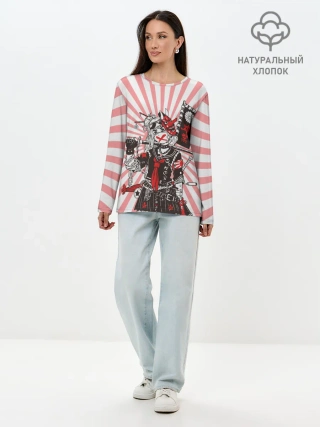 Лонгслив женский. Хлопок / Убийца розового солнца