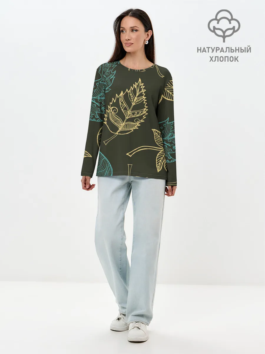 Лонгслив женский. Хлопок / Осенний мотив