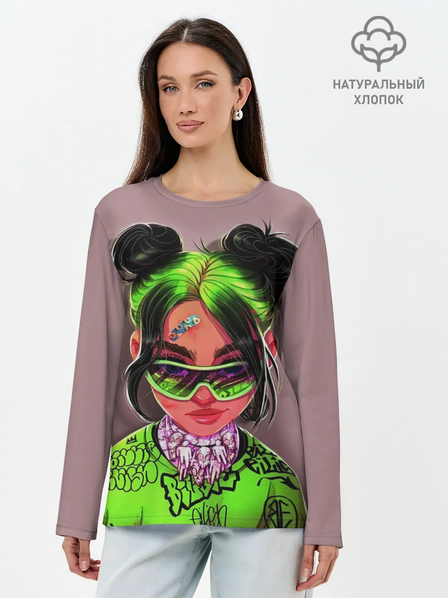 Лонгслив женский. Хлопок / BILLIE EILISH