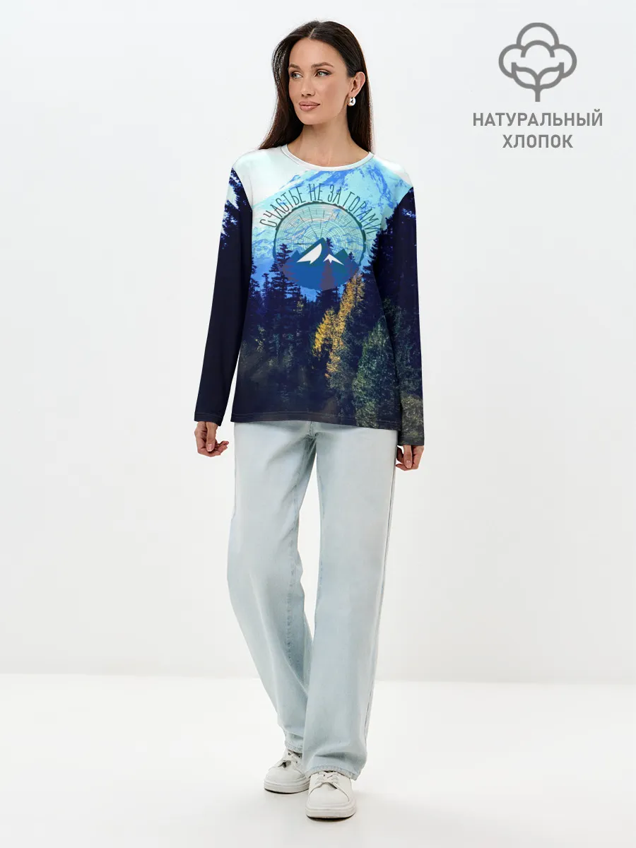 Лонгслив женский. Хлопок / лес