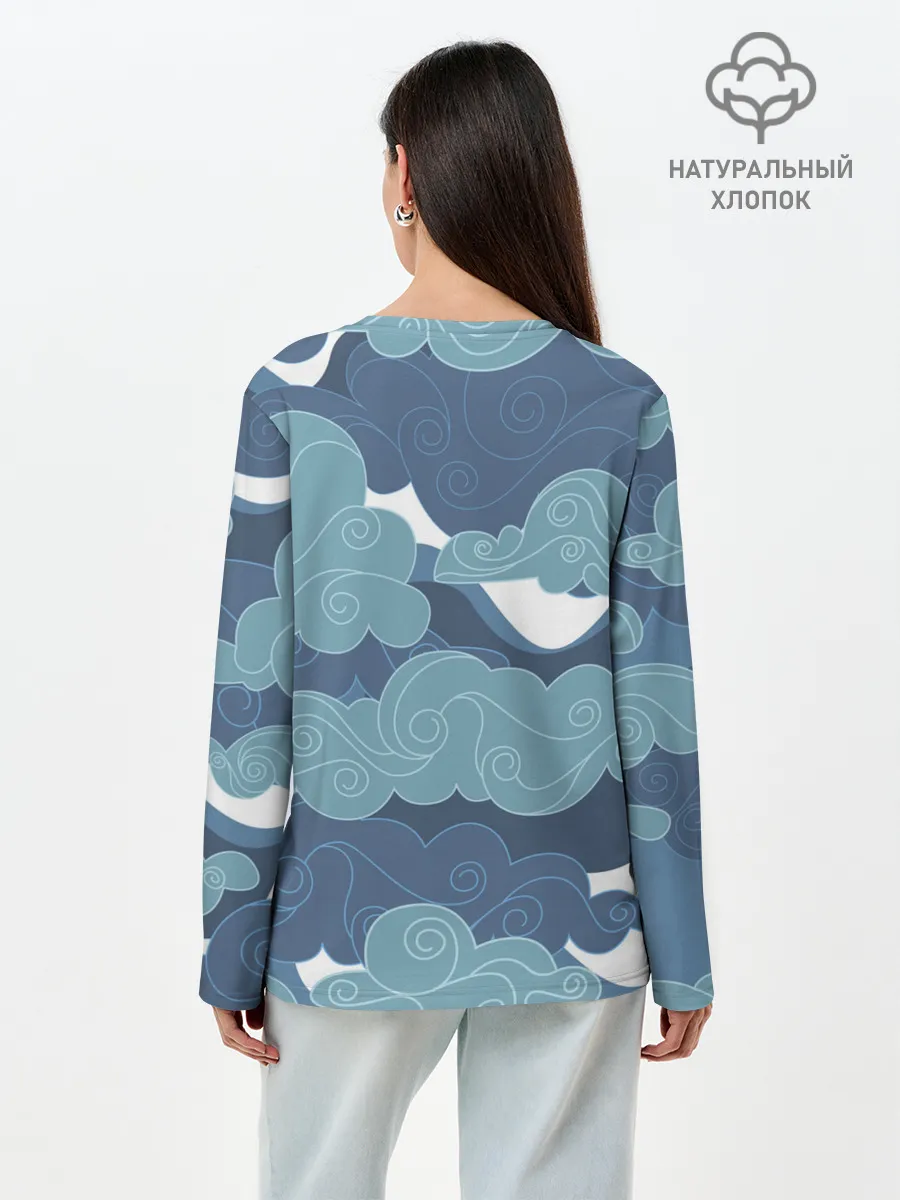 Лонгслив женский. Хлопок / Небо над Китаем