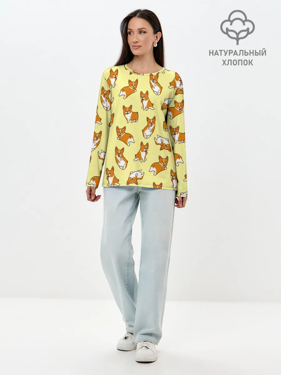 Лонгслив женский. Хлопок / Корги