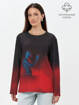 Лонгслив женский. Хлопок / Скриптонит